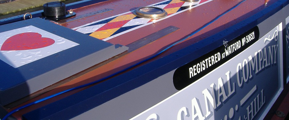 Traditional narrowboat signwriting
